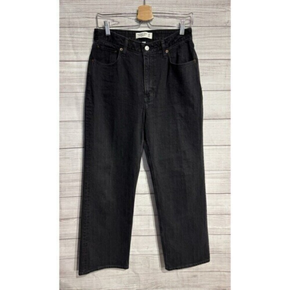 NWT Abercrombie & Fitch Womens CURVE LOVE High Rise Jeans Black sz 28